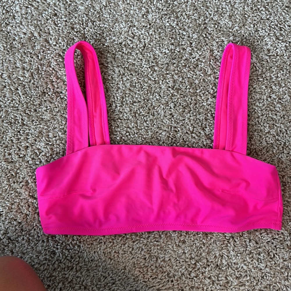 Aerie bandeau bikini top HOT NEON PINK. Size medium.